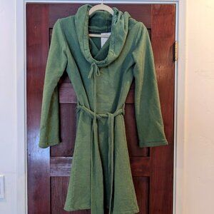 Small Juniper Bohemian Folk Harvest Hooded Dress Thermal Fleece Hemp Cotton